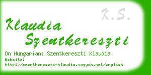 klaudia szentkereszti business card